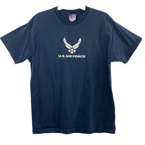 US Air Force T Shirt‎ Mens Large Navy Blue Cross Into the Blue Short Sleeve Tee